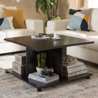 Baxton Studio MH22003-Wenge-CT Cladine Modern and Contemporary Wenge Brown Finished Coffee Table